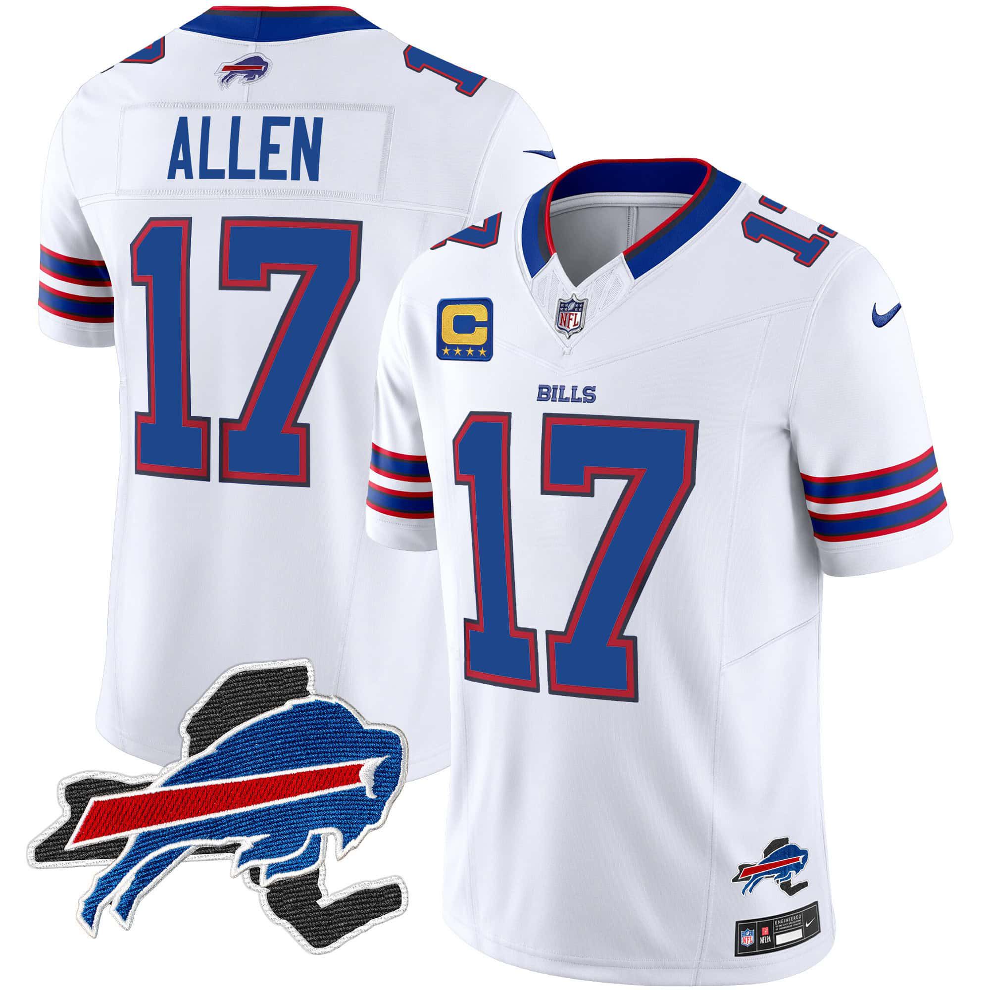 Men Buffalo Bills #17 Allen White 2024 Nike Patch Vapor Limited NFL Jersey